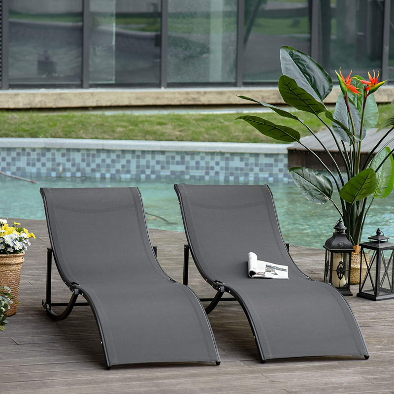 Odia 165cm Long Single Chaise, Dark Grey