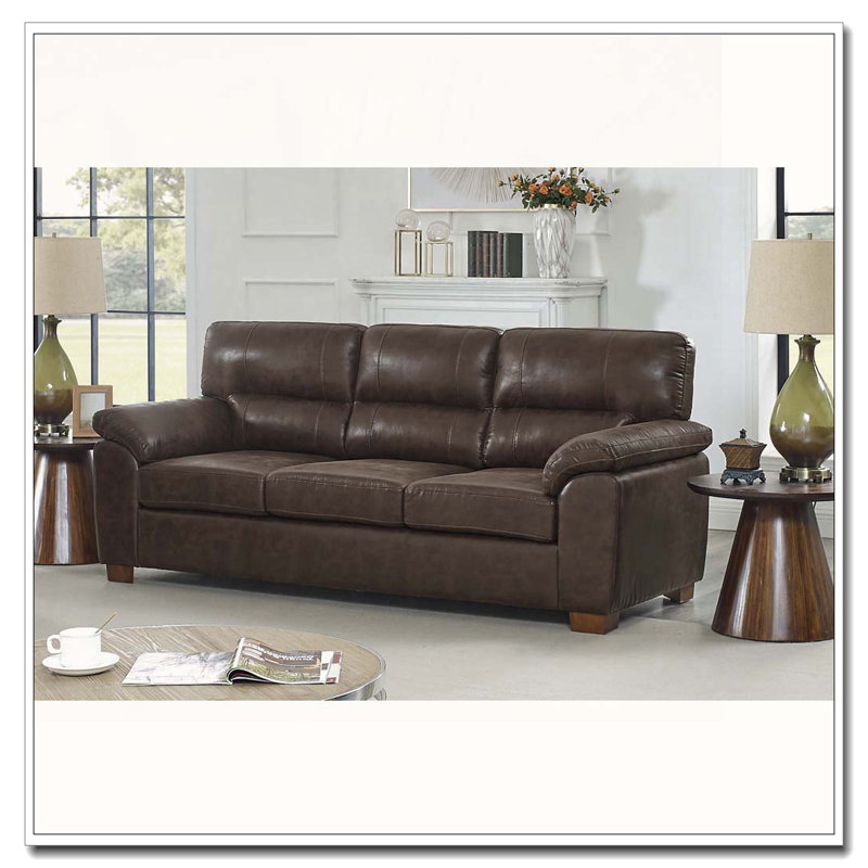 PU Leather Three‑Seat Sofa