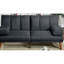 Structure classique à 2 sièges en polyfibre noir classique avec coussin en bois massif et dossier-121096839
