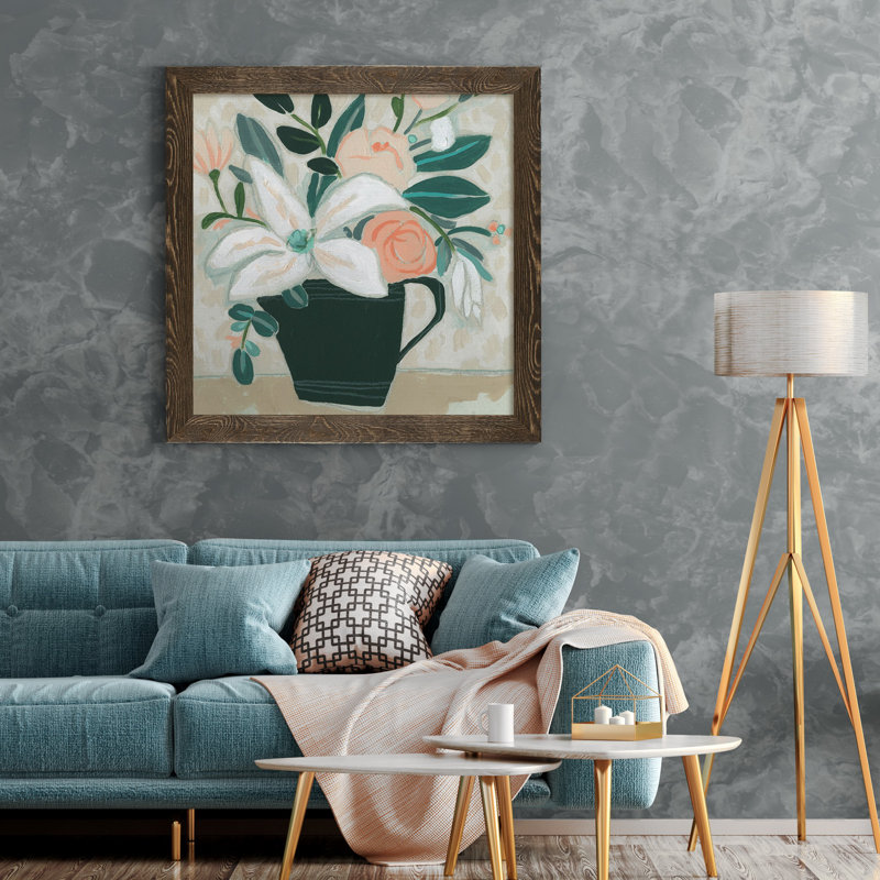 Dandelion Whisper II-impression de cadre photo, H 31,5 po x l 31,5 po x P 1,5 po, Toile encadrée noyer