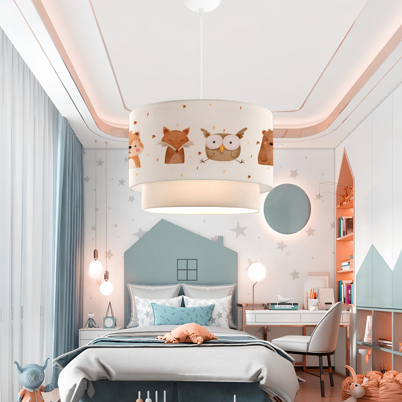 Elegant Fabric Chandelier Light Fixture, 11.8 in Cap Diameter x 7.9 in Cap Height, Total Height: 27.6 in | E27 Max 40W | Stylish Home Lighting for Living Room, Dining Room & Bedroom, Modern Design & Warm Ambiance