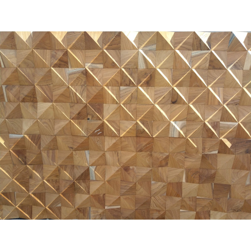 MB-008 – Teak Pyramid 3D Wall Panel