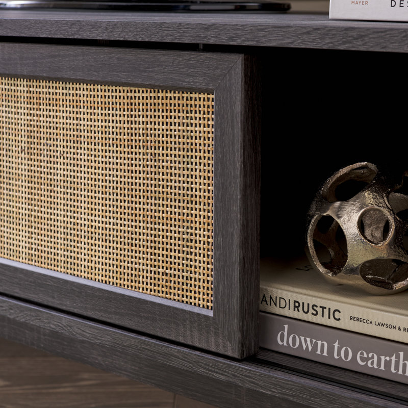 Meuble télé pour téléviseur de 50 po ou moins Spigner, Noir patiné