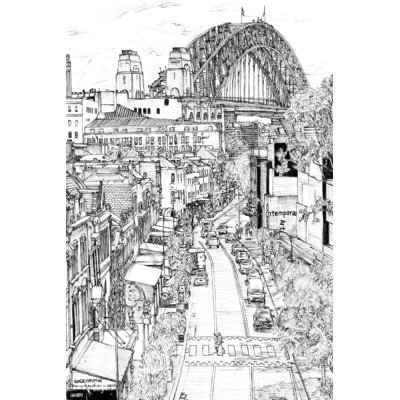 «City in Black and White II» par Stellar Design Studio - peinture sur toile tendue