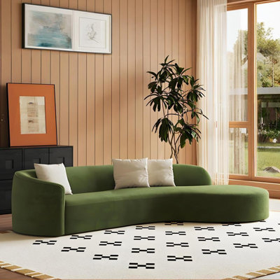 Siège de salon multifonctionnel incurvé contemporain vert 125,98 "pour l'espace de vie
