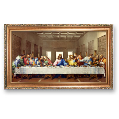 «The Last Supper» par Da Vinci, reproductions d'art classiques du monde, estampes numériques encadrées pour décoration intérieure, format encadré: 34,5 po x 20,5 po