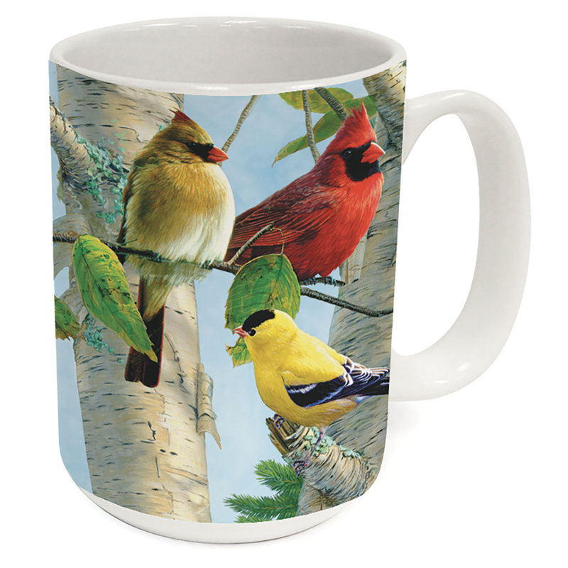 Oiseaux de chant préférés 15 oz. Tasse décorative en céramique