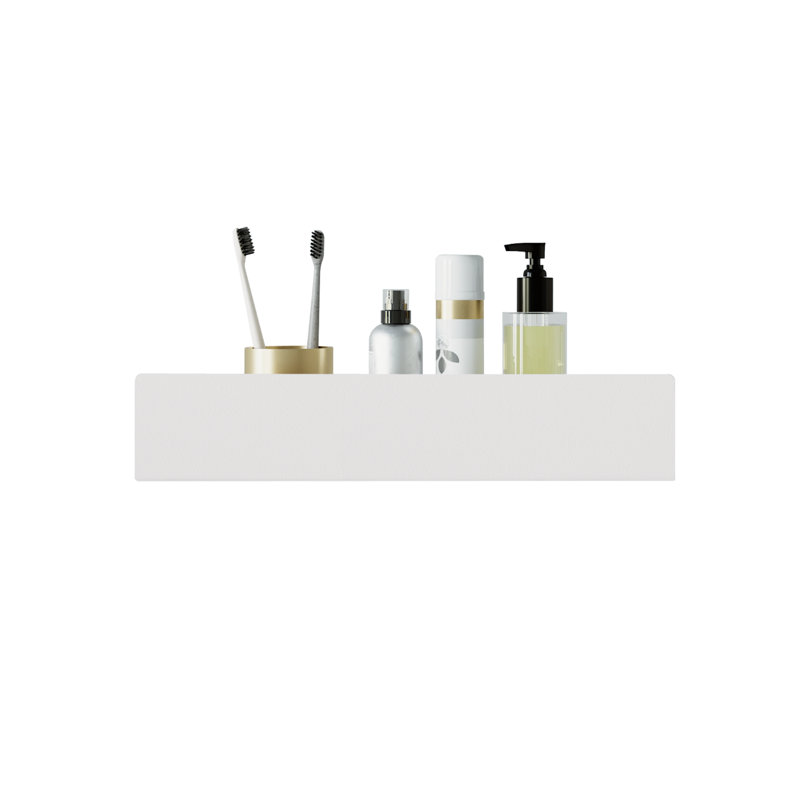 DOCIA Drill / Screw Shower Shelf, White, 8cm H x 60cm W x 6 cm D