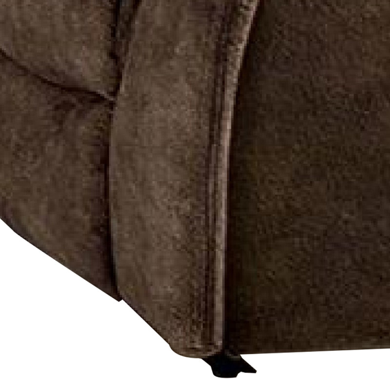 Causeuse inclinable manuelle Heny, assise en tissu brun, 68 pouces sans affaissement