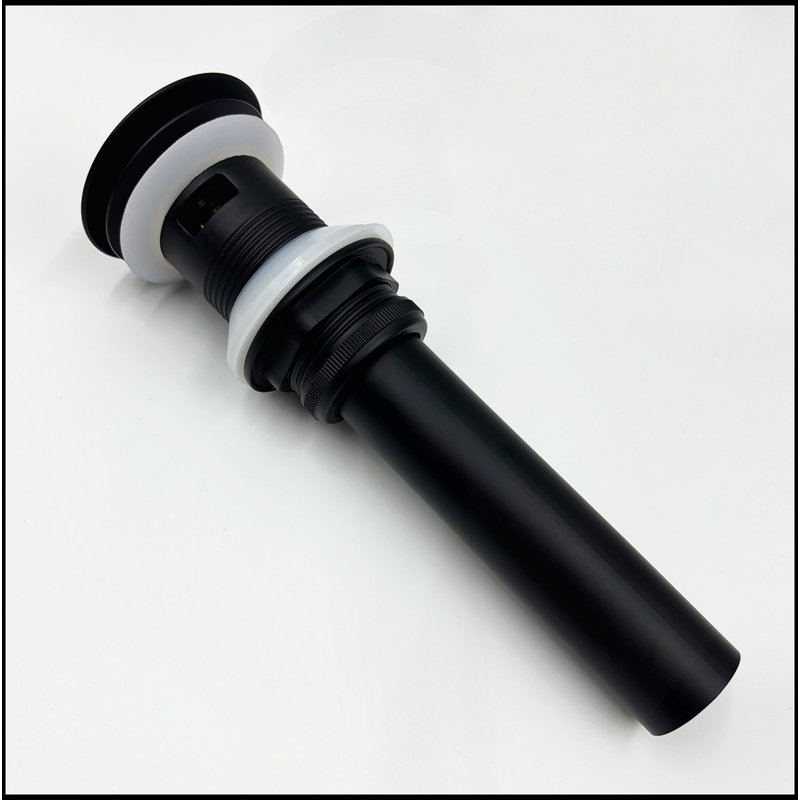 Waterfall Spout Bathroom Sink Single Handle Faucet With Pop-Up Drain (With Overflow), Matte Black