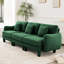 Canapé à trois places en tissu Boucle avec accoudoirs en forme de coquille distinctive et pieds cylindriques enveloppés de tissu, idéal pour divers espaces de vie-814984876-814984877