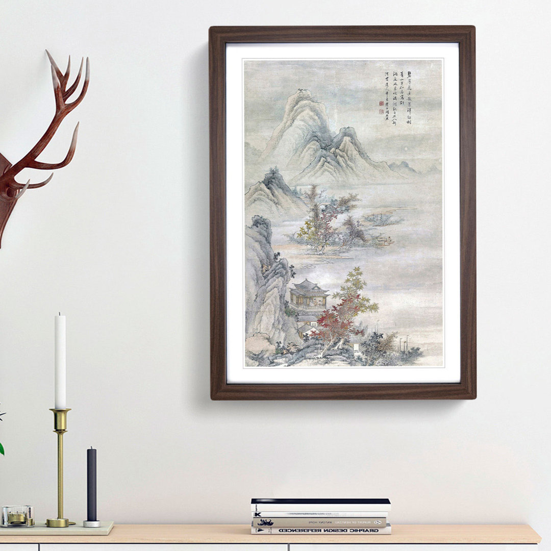 Mountain Landscape by Zha Shibiao - Picture Frame Painting Print