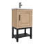 Petit meuble-lavabo autoportant de 20 po avec lavabo et robinet en céramique blanche, tablette de rangement | Idée cadeau-2137635480-2137635482