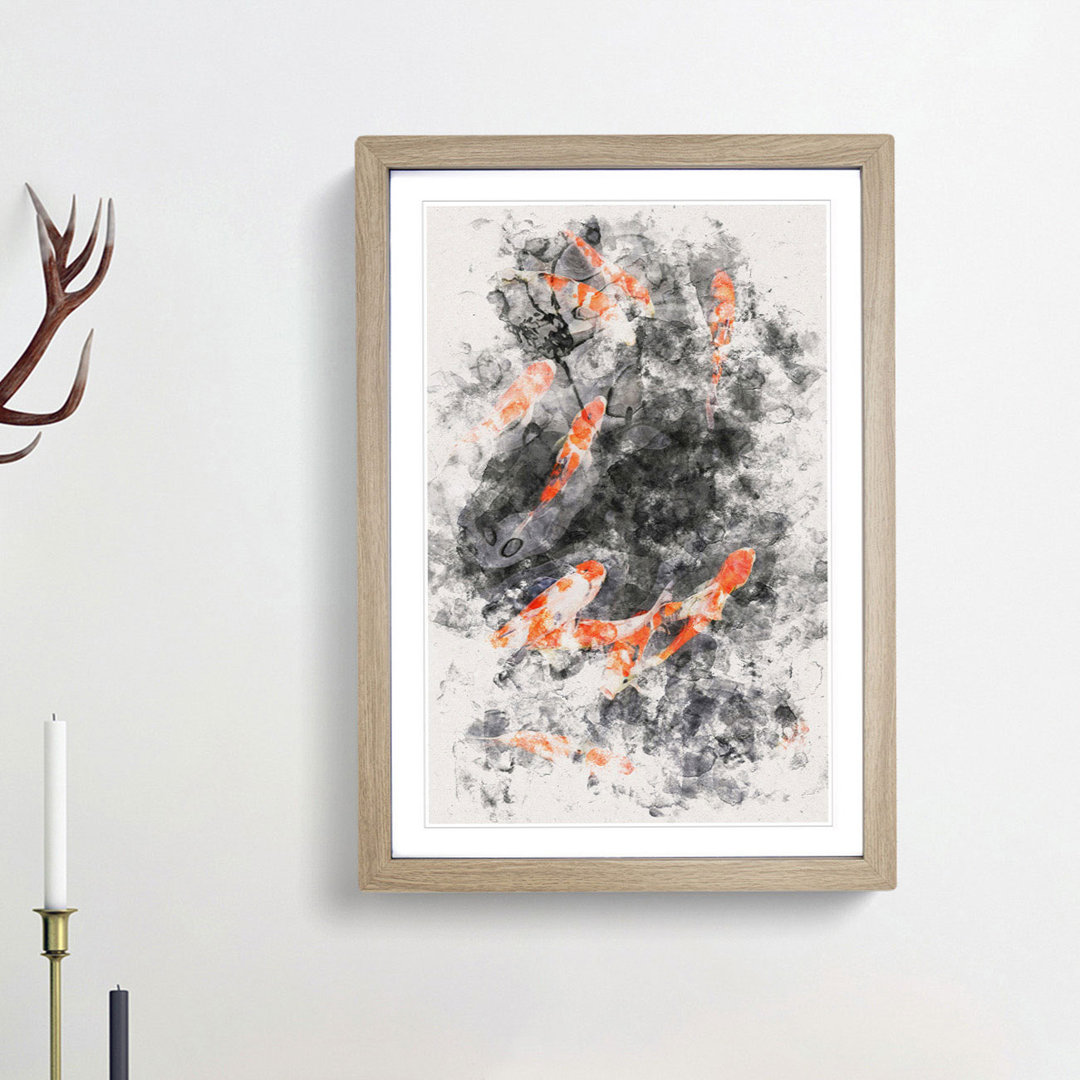 Carp and Koi Fish - Picture Frame Painting Print