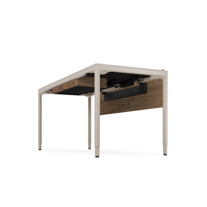 Luma Office - Adjustable Back Panel - Small - Natural Walnut, 14" H x 57" W x 3.5" D