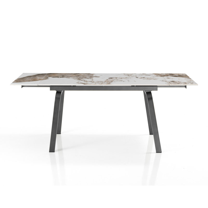 Dantay Extendable Metal Base Dining Table, Grey