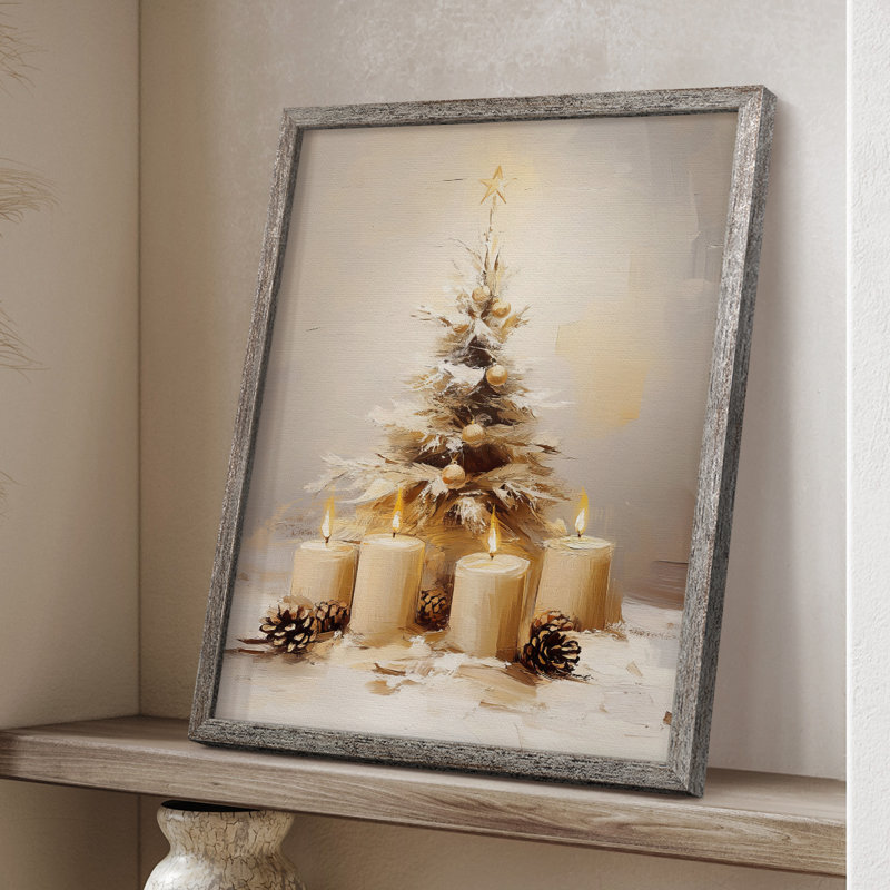 «Christmas Holiday Art», série 2-Cxxviii, reproduction encadrée - bois massif, H 30 po x l 24 po