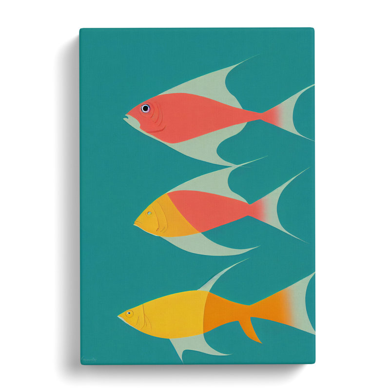 Amann Fish Minimalism - Wrapped Canvas Print, 76cm H x 50cm W x 3cm D