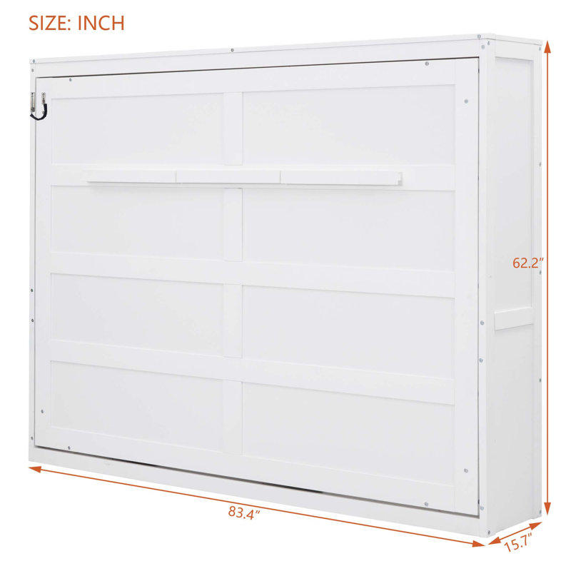 Lit escamotable double pleine grandeur, Double, Blanc