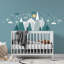 Grey Mountains With Glowing Stars Self Adhesive Wall Sticker