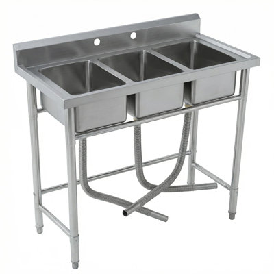 Évier de cuisine en acier inoxydable de la série 2.0 - Évier utilitaire noir avec support et robinet - Durable, résistant à la rouille et facile à nettoyer - Évier de préparation à simple cuve pour la maison, le garage ou la salle de lavage