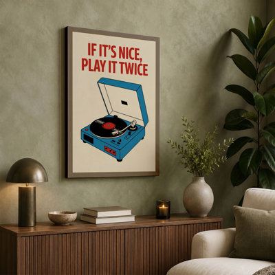 Play It Twice Vintage 1 Piece Wrapped Canvas Wall Art