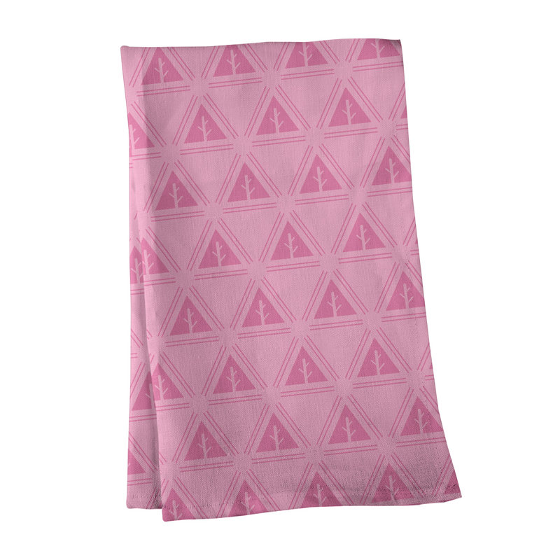 Theo Nath Tea Towel Kitchen Towel, Light Pink/Dark Pink, Poly Twill