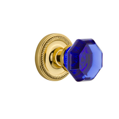Rope Rosette with Waldorf Cobalt Door Knob