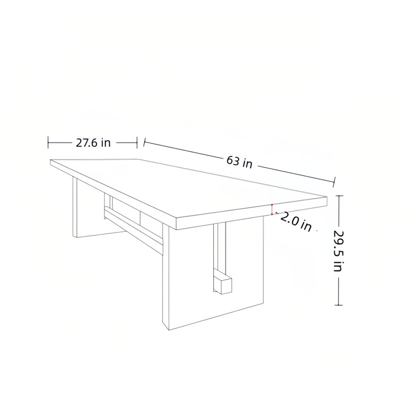 Original Style Rectangular Solid Wood Dining Tables, 29.5"H x 63"L x 27.6"W