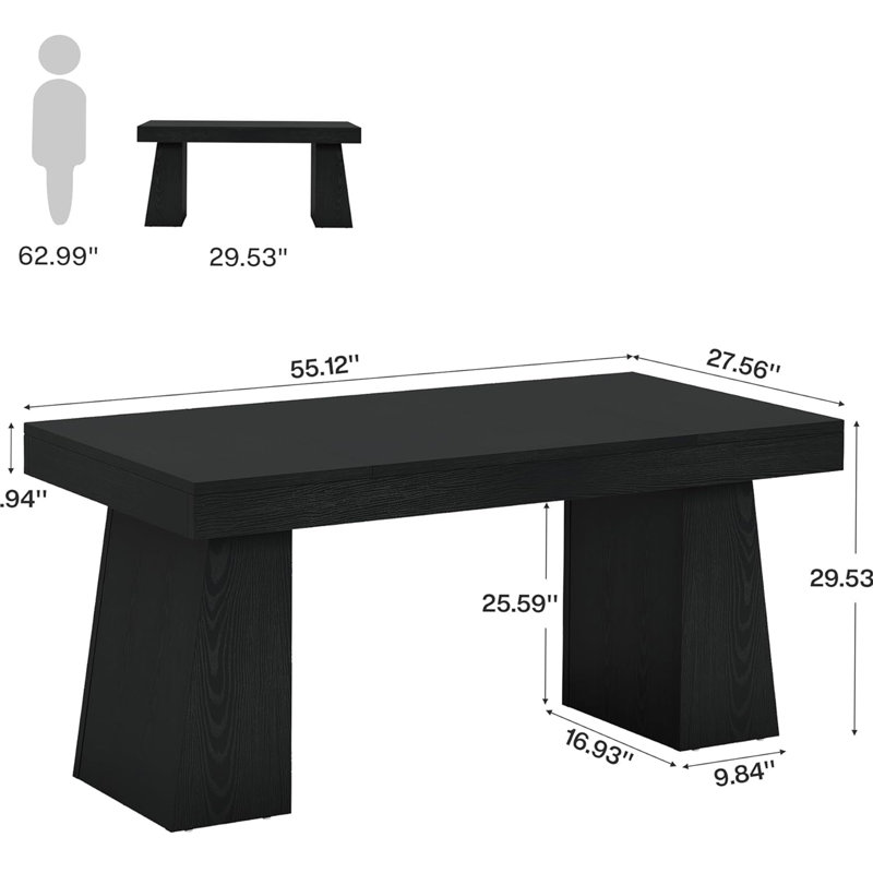 Bureau de travail en bois, bureau d'ordinateur