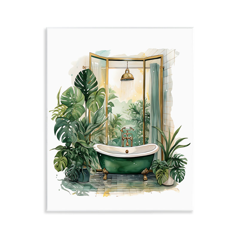 «Bathaign in Tropical Oasis», plaque murale par lettré et doublé