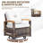 8 Pieces Patio Furniture Sets,Outdoor Rattan Furniture Conversation Sets With 2 Wood Armrests Swivel Rocker Chairs, 2 Ottoman, 2-Seat Sofa And Coffee Table-115028993