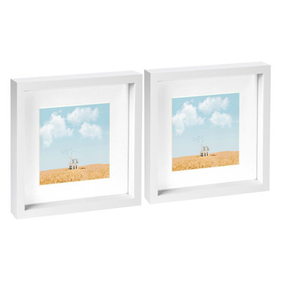 Nicola Spring - 10" x 10" White 3D Box Photo Frames