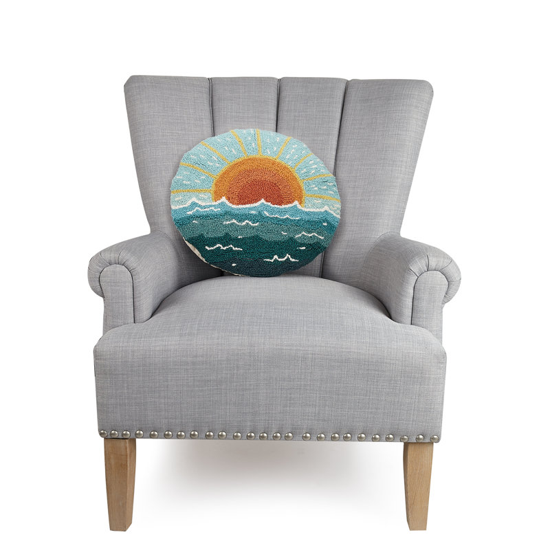 Circular Sun Wool Hook Throw Pillow