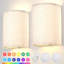 Battery Operated Wall Lights Set of 2 - Rechargeable Fabric Wall Sconces with Remote Control, Dimmable LED Wall Lamps in RGB + Warm White, Ideal for Bedroom and Living Room Lighting [Energy Class E]