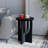 Solid Wood Modern End Table - Black Finish, Sculptural Pedestal, Easy 5-min Assembly -673875415
