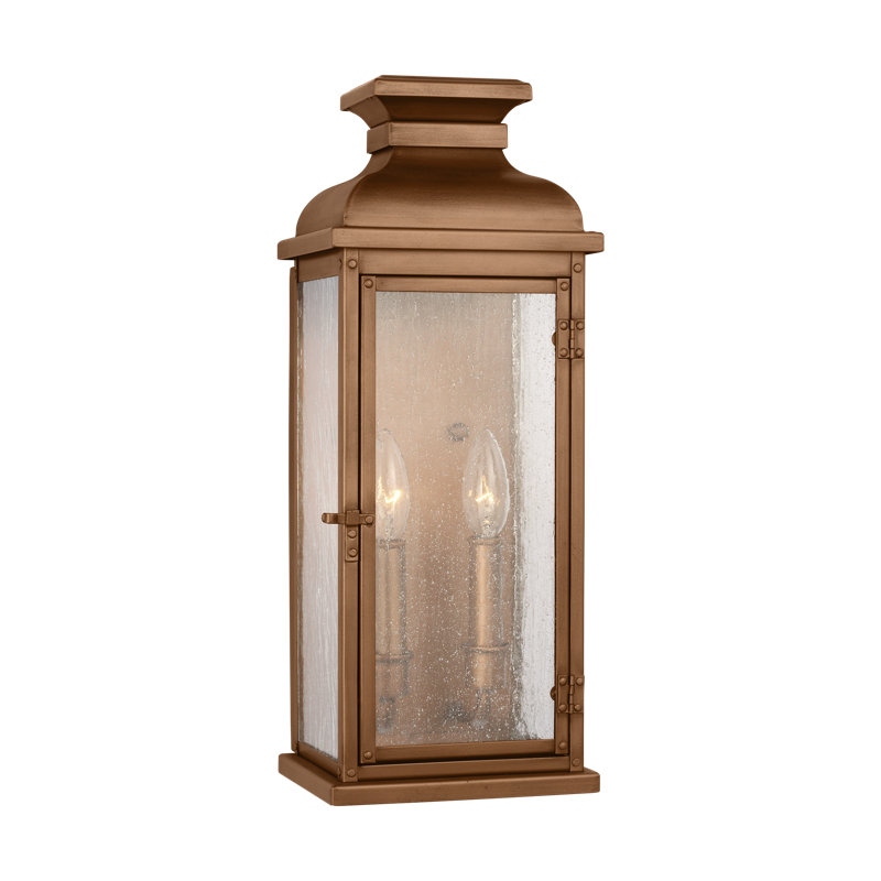 Pediment Medium Wall Lantern from Visual Comfort Studio, 18.12" H x 7" W x 6" D, Natural Copper