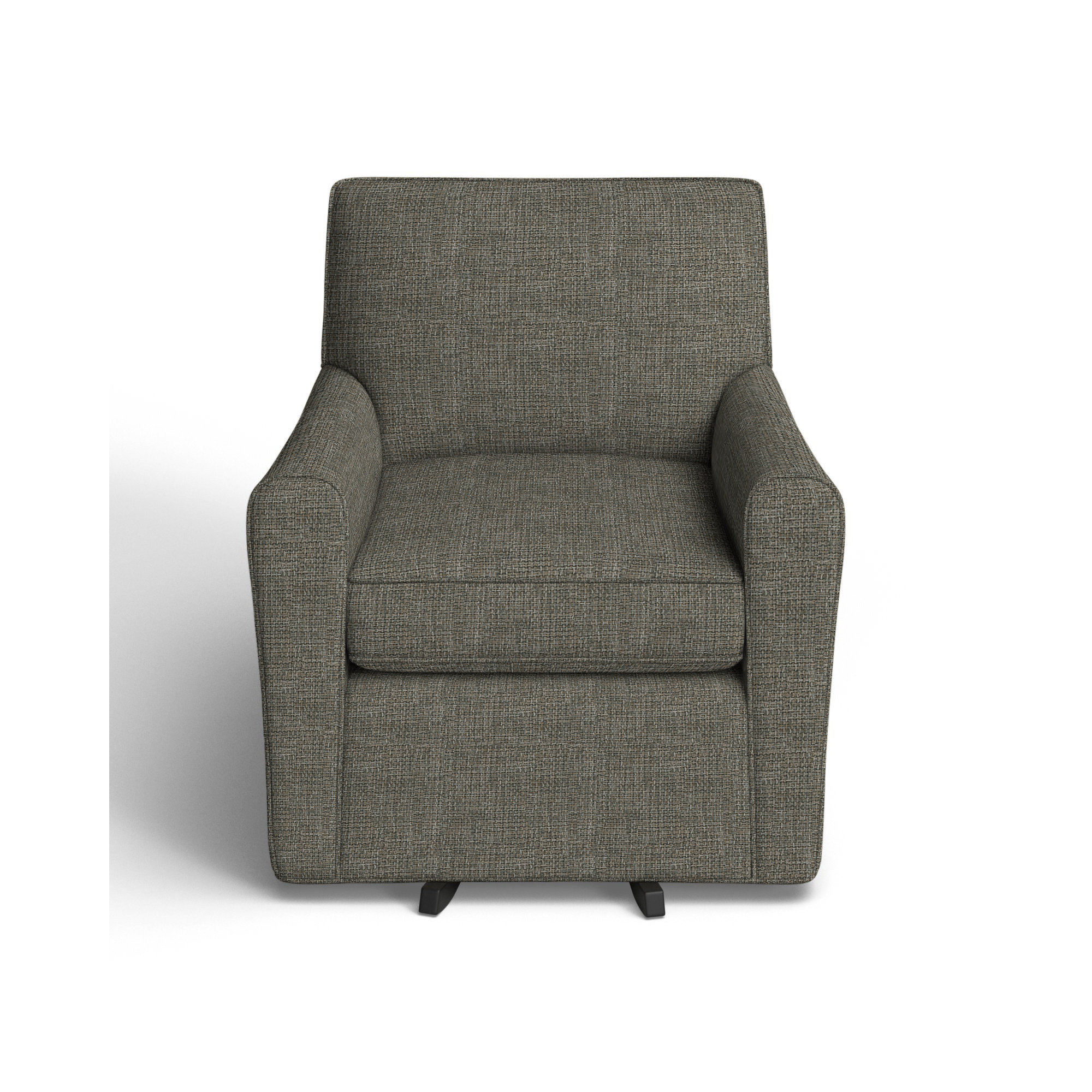 Mikeno Upholstered Swivel Armchair, Drusky Gray Performance