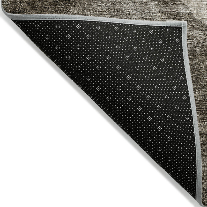 Tapis extérieur lavable abstrait taupe et brun 10 pi x 14 pi