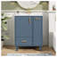 Meuble-lavabo 24 po bleu gris avec lavabo en céramique et armoire en bois massif