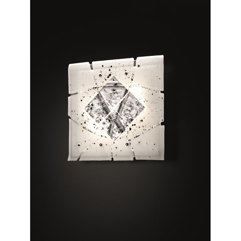 Frame Glass Flush Mount, 35 cm W x 35 cm D, Clear, White, Silver