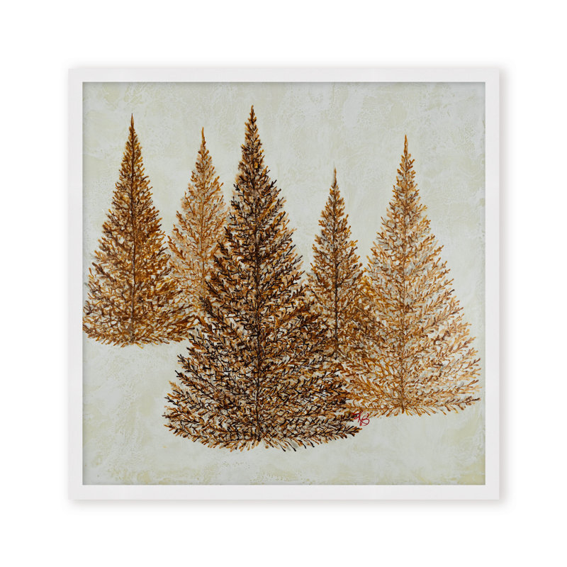 Nature Inspired "Dawnlit Forest" Canvas Wall Art By Karen Biery, 30" H x 30" W, Framed Canvas, Beige