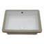 Lavabo de salle de bain rectangulaire en céramique blanche, encastré sous plan, avec trop-plein, 51 x 41 cm (20 x 16 pouces).