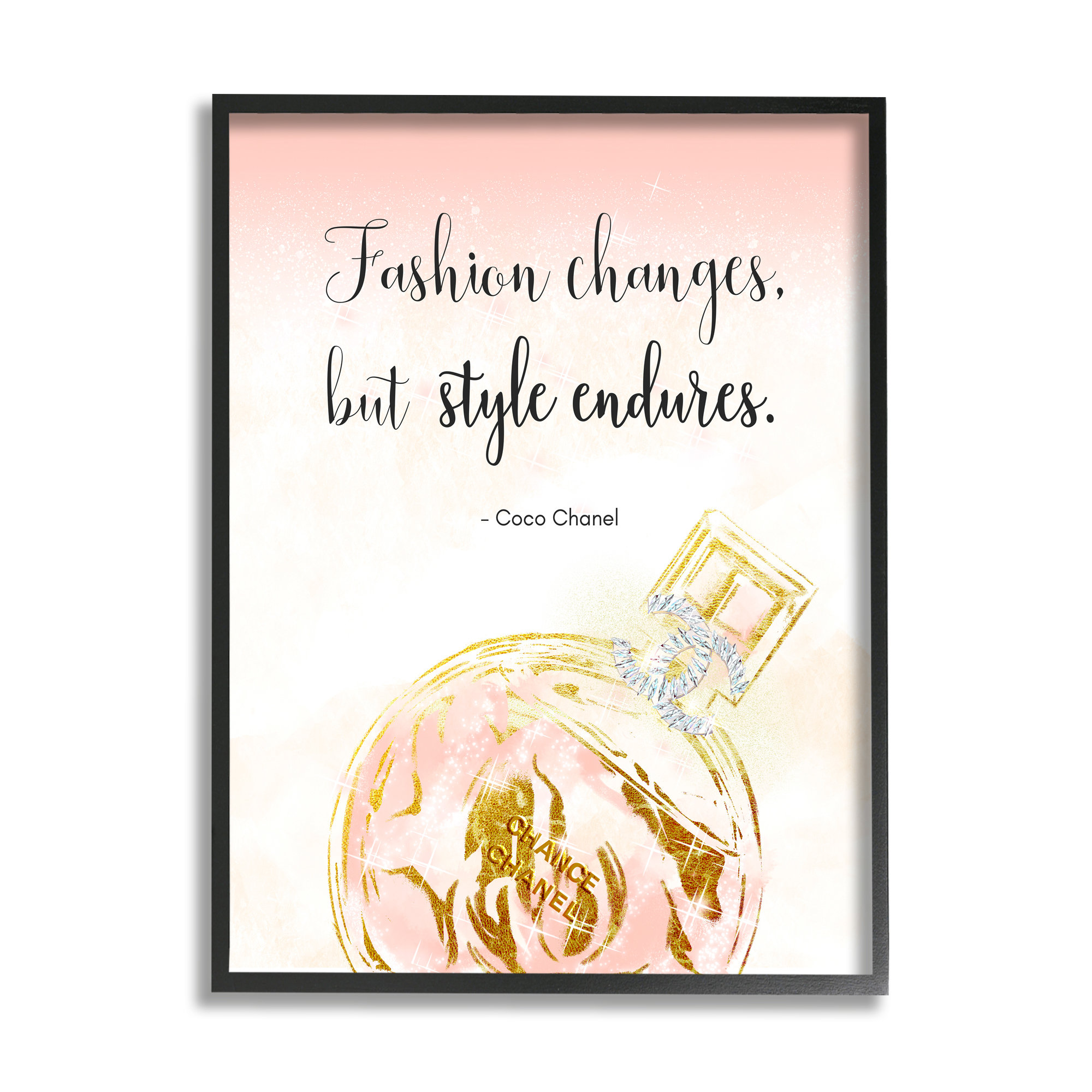 Stupell Industries Style Endures Typography Quote Designer Glam Perfume by  Ziwei Li Print