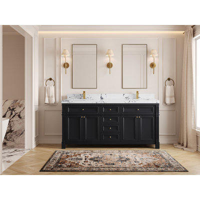 Halsey X P 22 po De salle de bain Quartz noir Calacatta