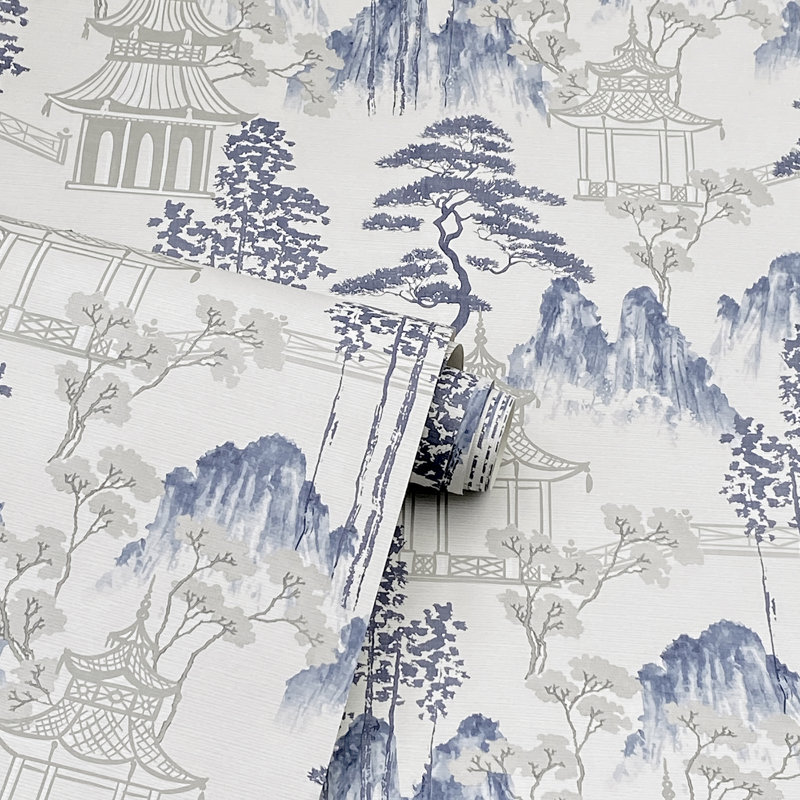 Papier peint Akio Blue Pagoda