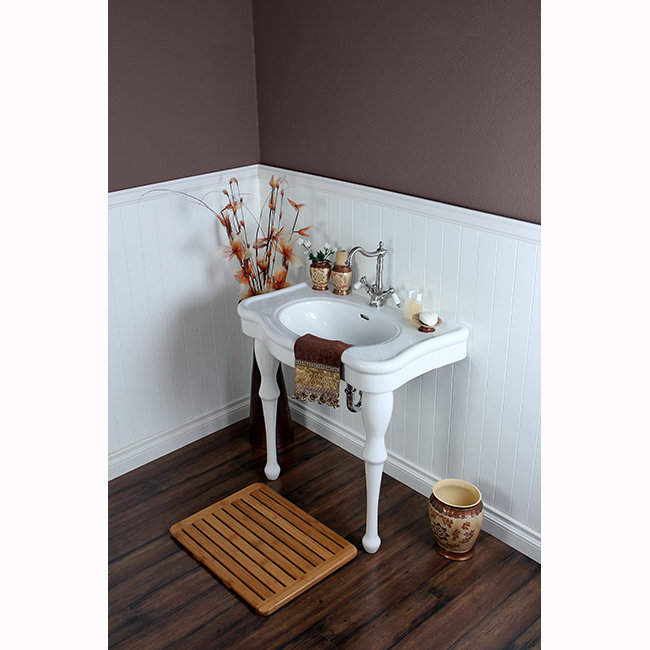 Lavabo console en laiton 32 pouces Kingston, Monotrou