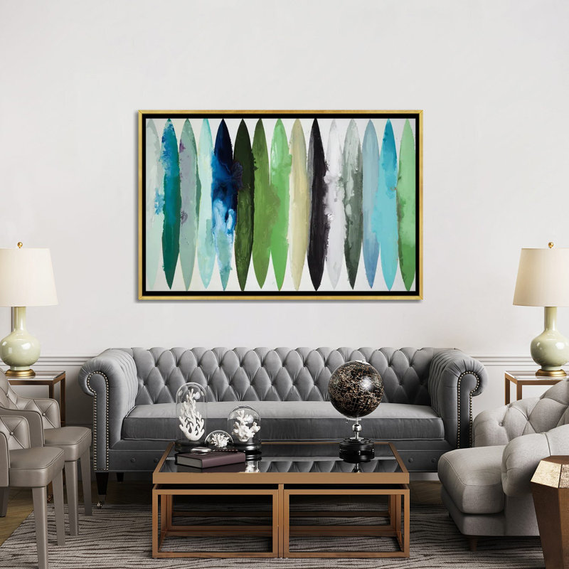 Even Flow - Greens 6 Pcs., Wrapped Canvas, 18" H x 26" W