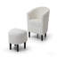 Chair+Ottoman , White