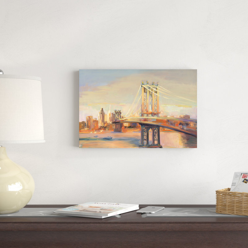 " Manhattan Reflection " by Marilyn Hageman Painting Print, 12" H x 18" W x 1.25" D